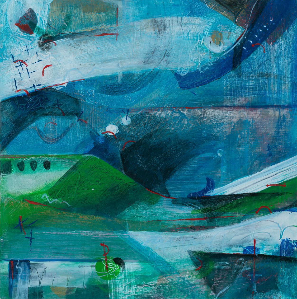 Flying High, 2019 (acrylique sur toile) - Faye Bridgwater