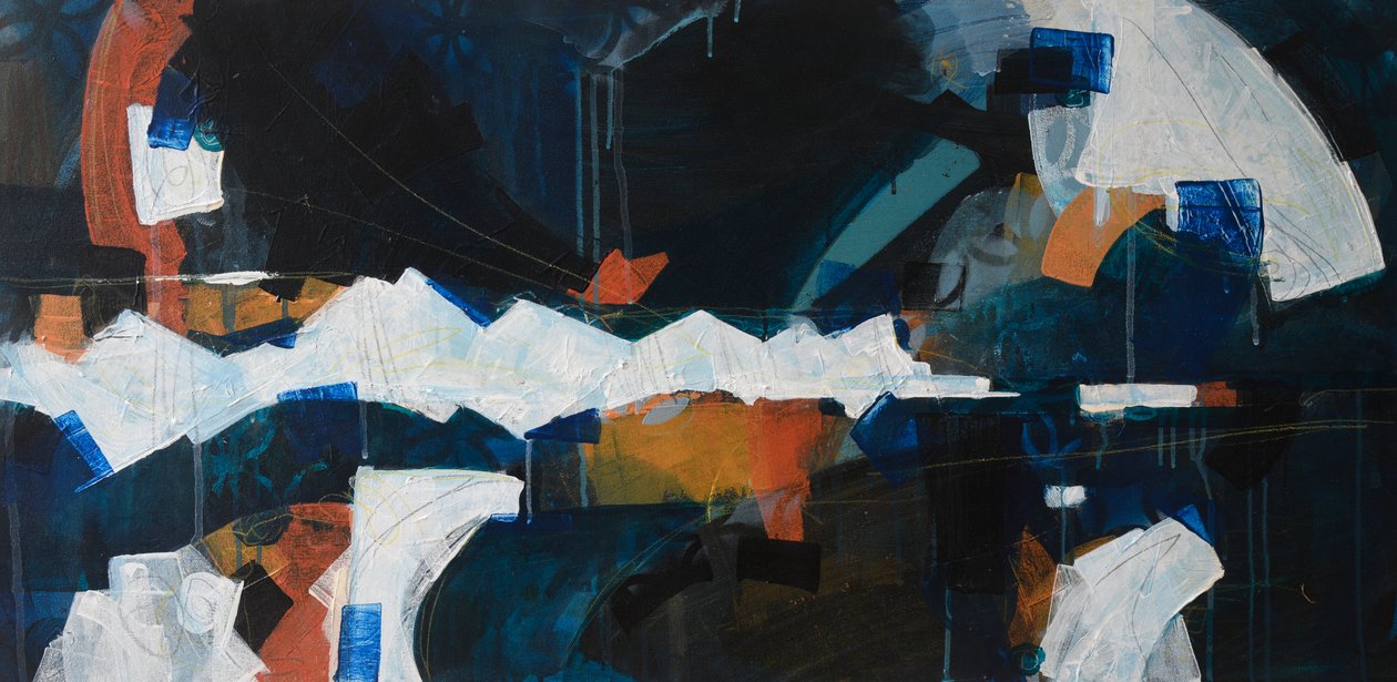 Oh Those Cliffs, 2018 (acrylique sur toile) - Faye Bridgwater