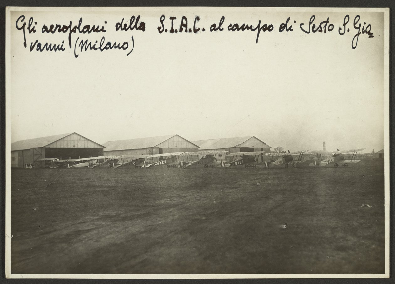 Les avions de la S.I.A.C. sur le terrain de Sesto S. Giovanni (Milan) - Fedele Azari