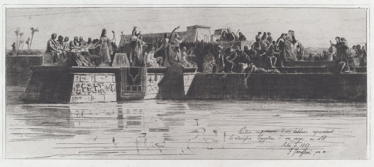 Partie supérieure d’un tableau représentant le sacrifice égyptien d’une vierge au Nil - Federico Faruffini