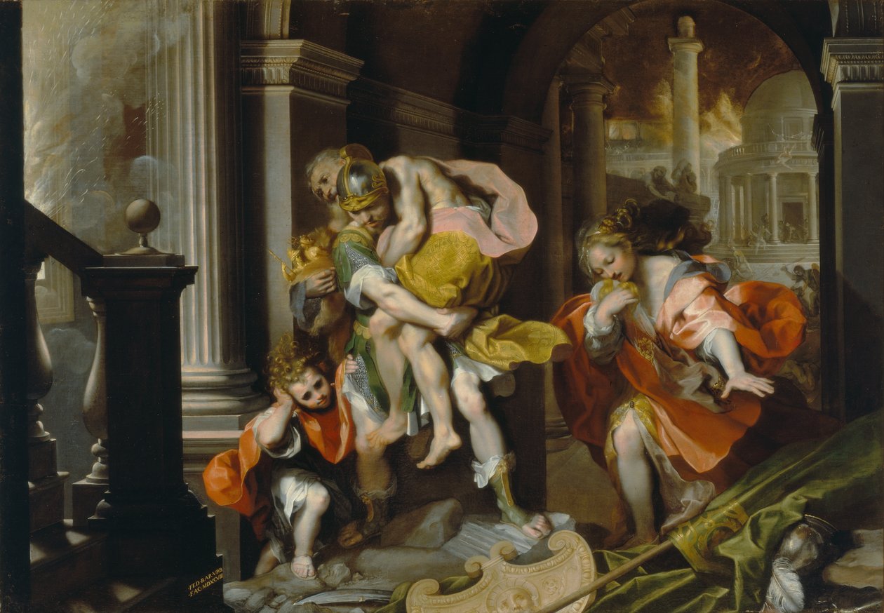Énée et Anchise fuyant Troie, vers 1587 - Federico Fiori Barocci or Baroccio