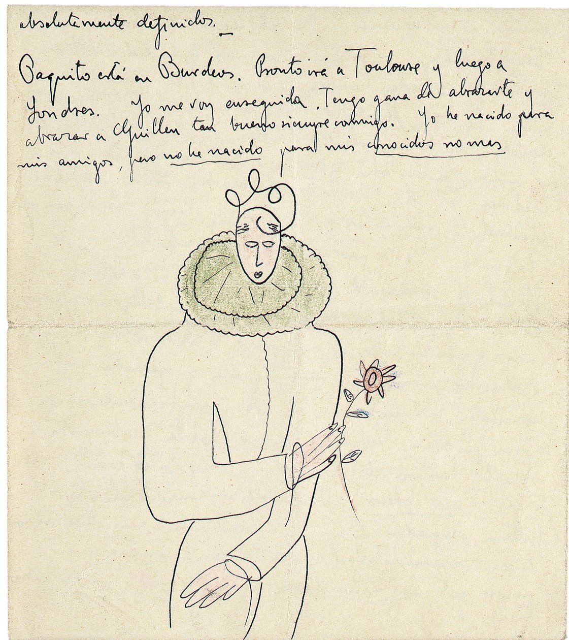 Lettre autographe à Melchor Fernandez Alamgro, Grenade, fin janvier 1926 - Federico Garcia Lorca