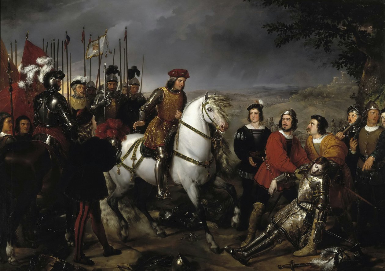 El Gran Capitán recorriendo el campo de la batalla de Ceriñola Gonzalo Fernández de Córdoba à la bataille de Cerignola
 ou Espagnol : El Gran Capitán después de la batalla de Ceriñola encuentra el cadáver de Luis de Armagnac Gonzalo Fernández de Córdoba - Federico de Madrazo y Kuntz