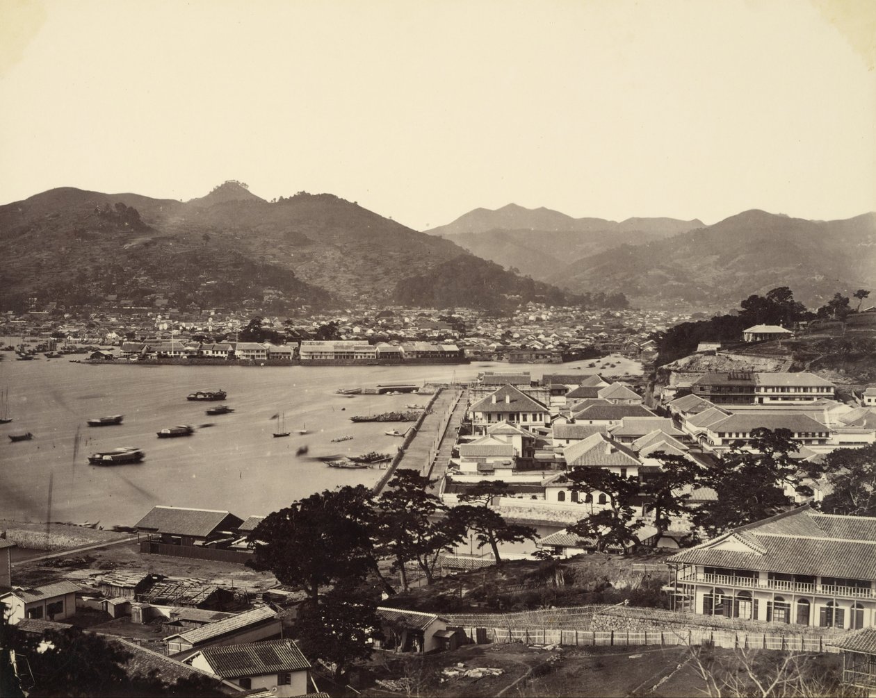 Vue panoramique partielle de Nagasaki - Felice Beato