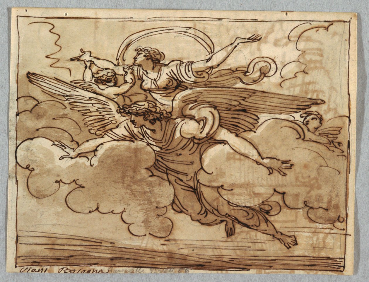 Une femme soutenue par un ange volant - Felice Giani