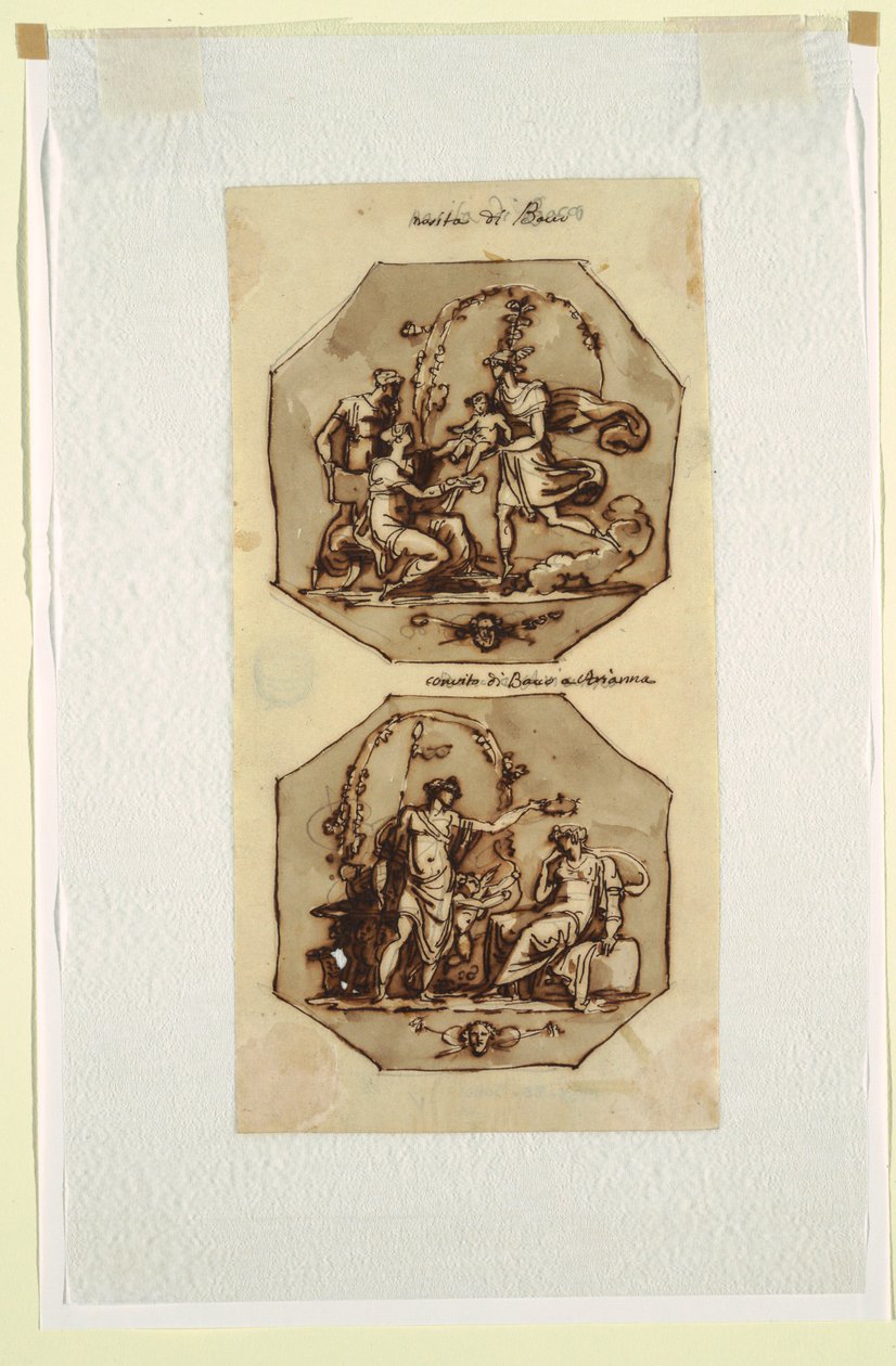 Naissance de Bacchus ; Banquet de Bacchus et Ariane - Felice Giani