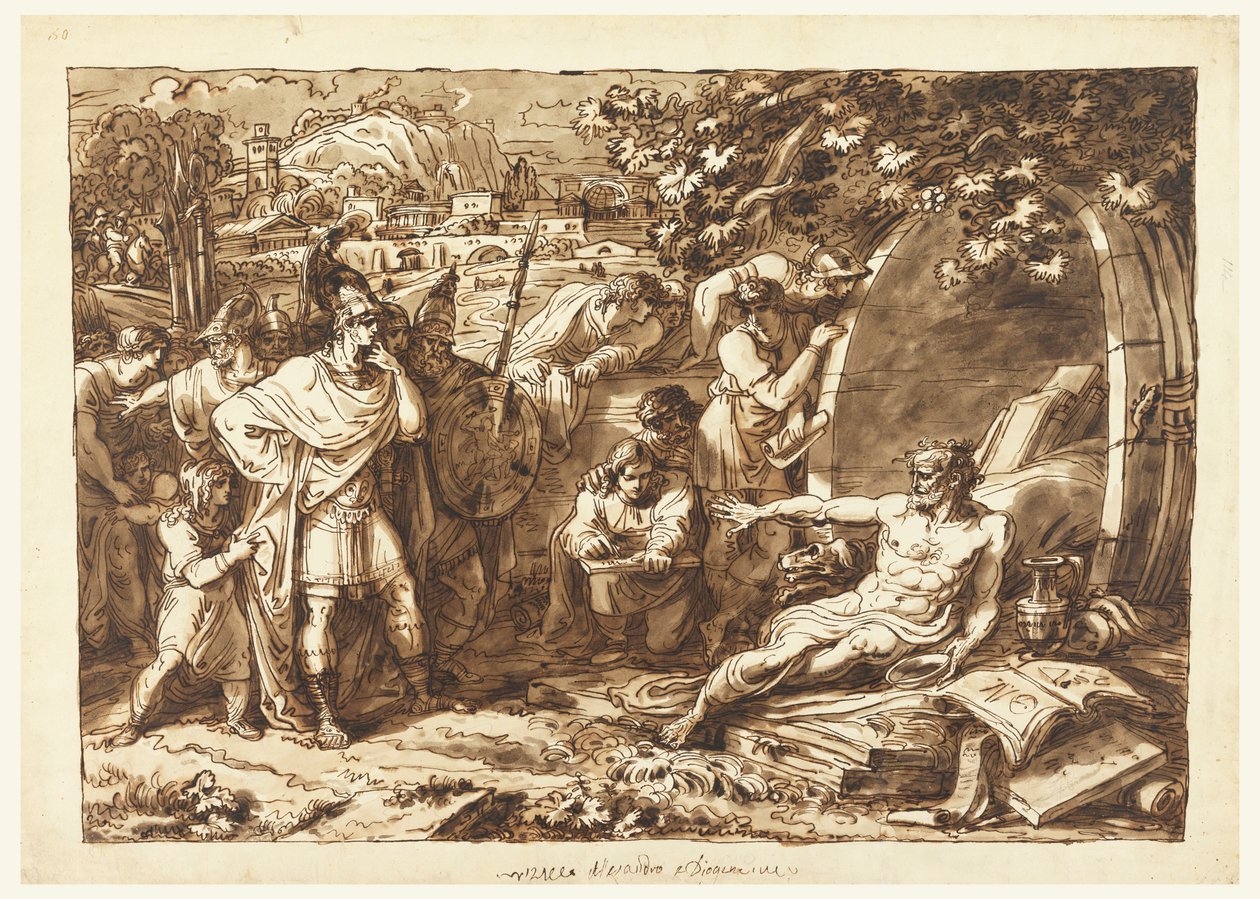 Dessin, Alexandre le Grand et Diogène, 1820-22 - Felice Giani