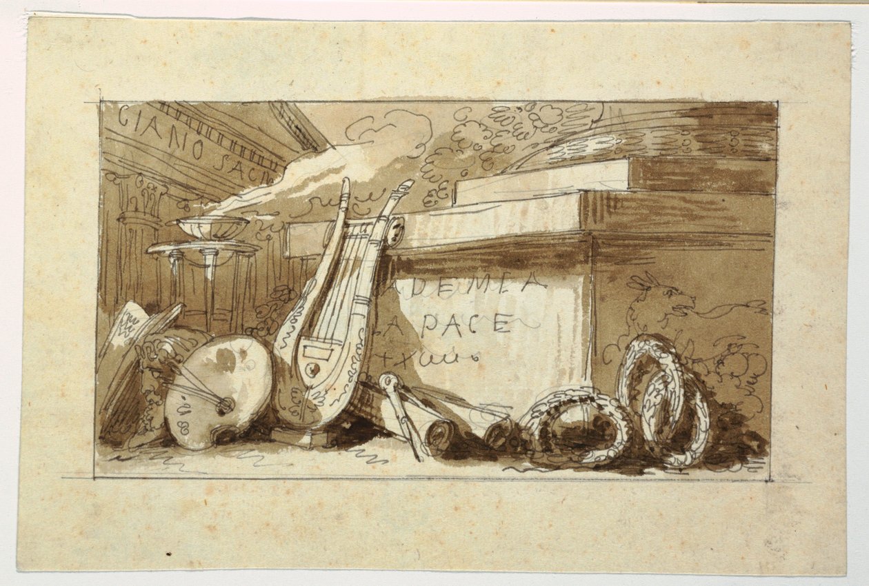 Dessin, Monument pour une Accademia della Pace, 1810-20 - Felice Giani