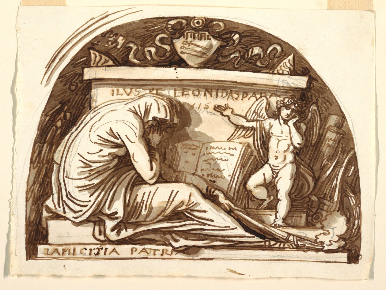 Dessin, Monument sépulcral pour Leonida Spada, 1815 - Felice Giani
