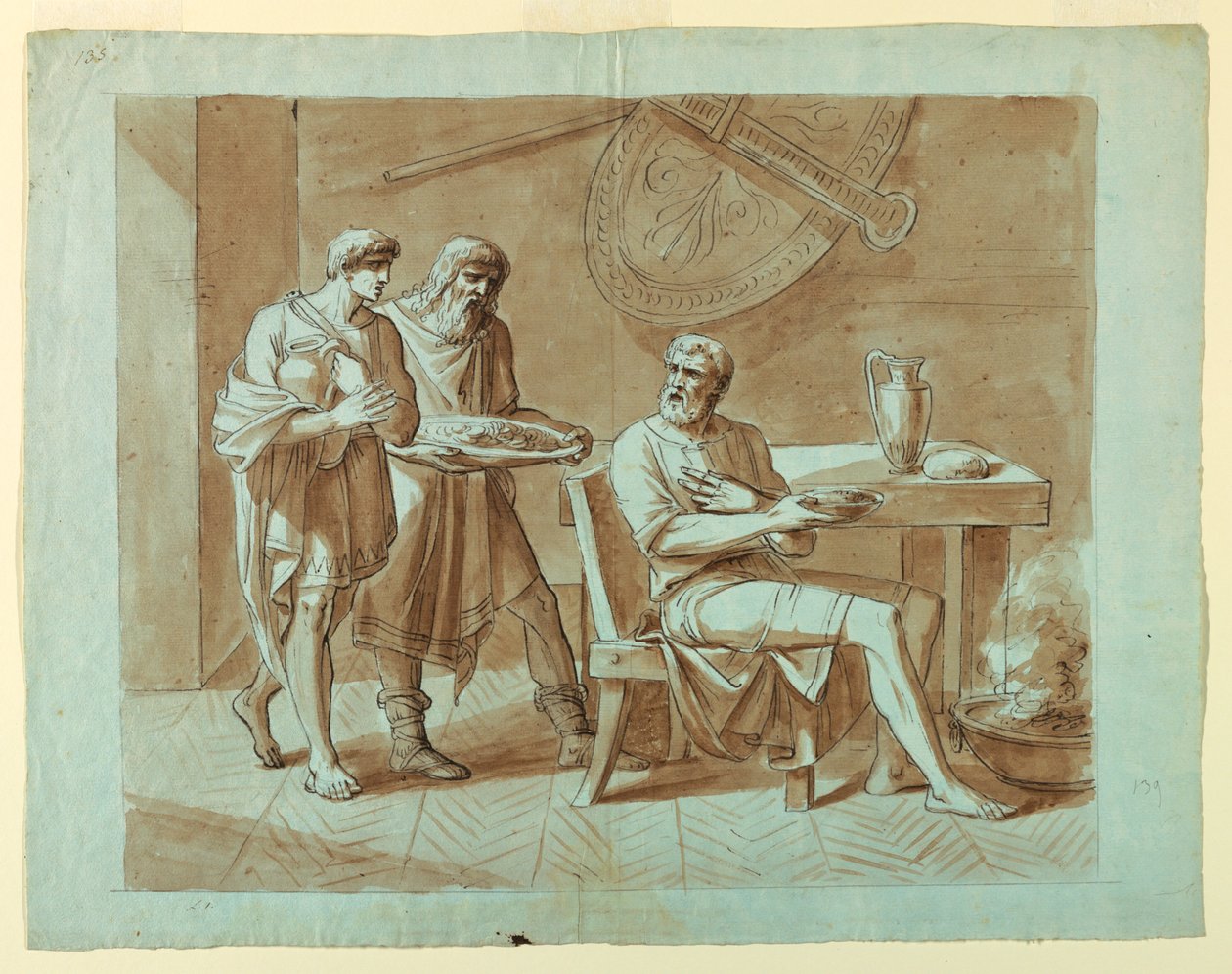 Homme au souper avec des assistants - Felice Giani