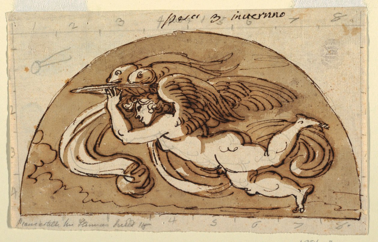 Poissons, lunette pour plafond, Sala Ottagonale, Palazzo Milzetti, Faenza - Felice Giani
