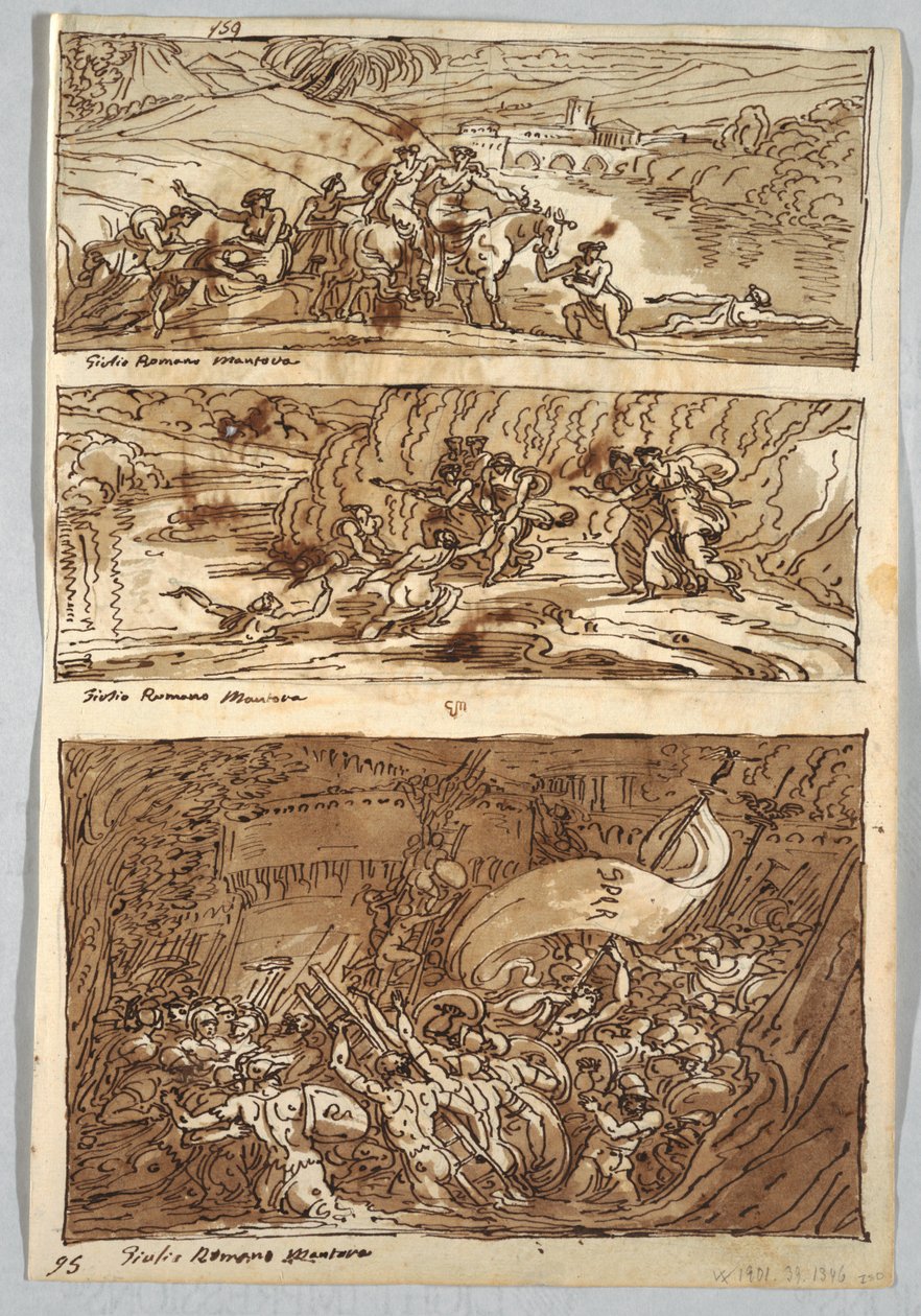 Page de carnet de croquis, folio 95 : Trois peintures d