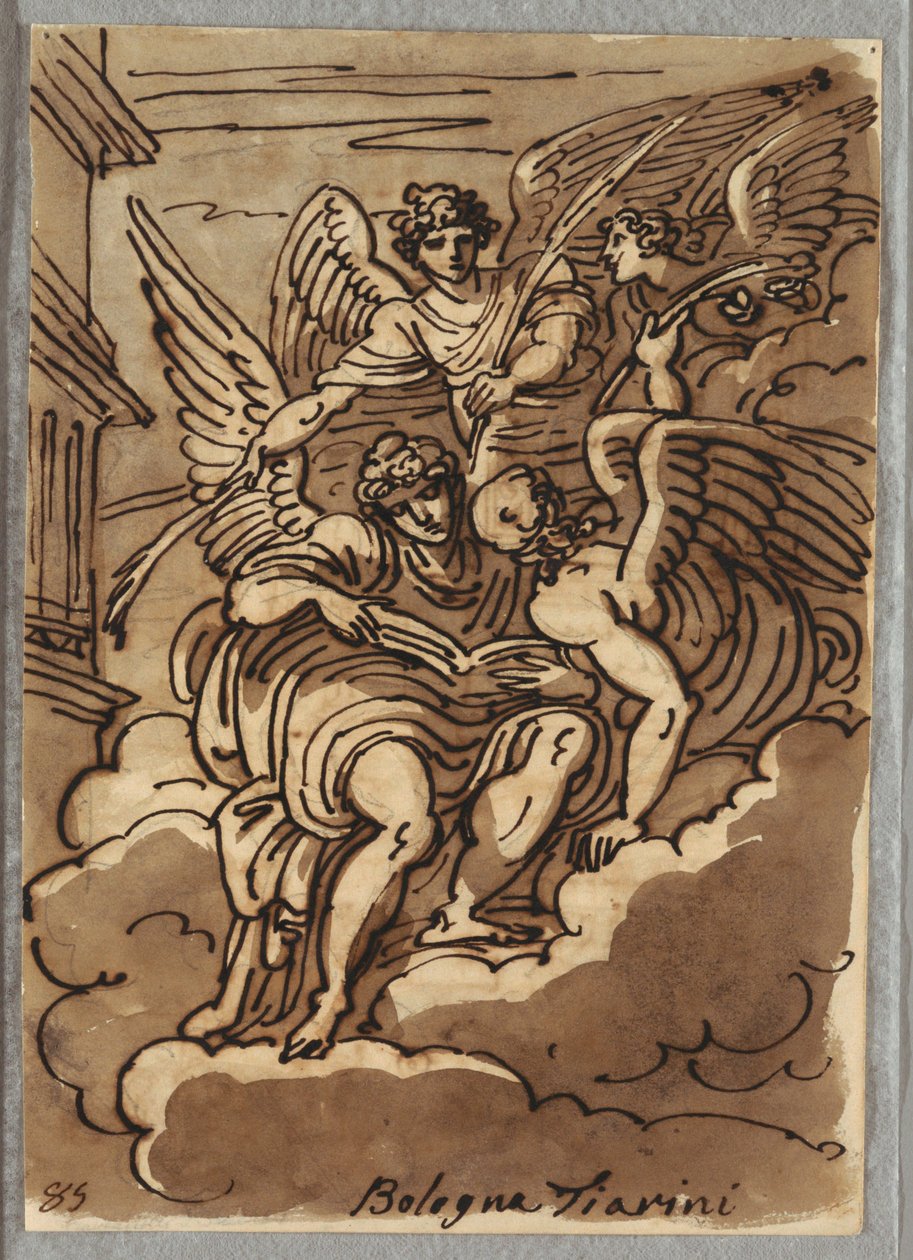 Saint Paul dans les nuages avec des anges et des palmes - Felice Giani