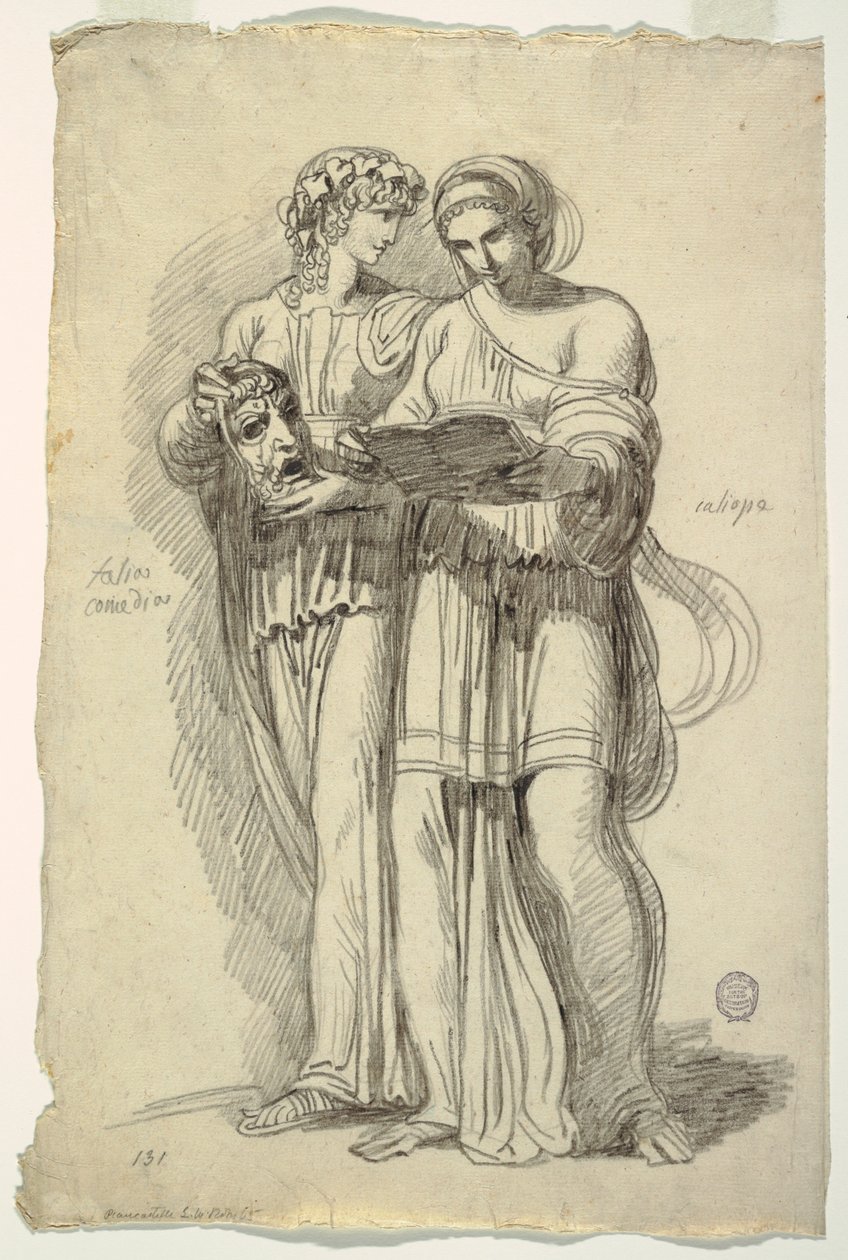 Thalie, muse de la comédie et Calliope, muse de la poésie épique - Felice Giani