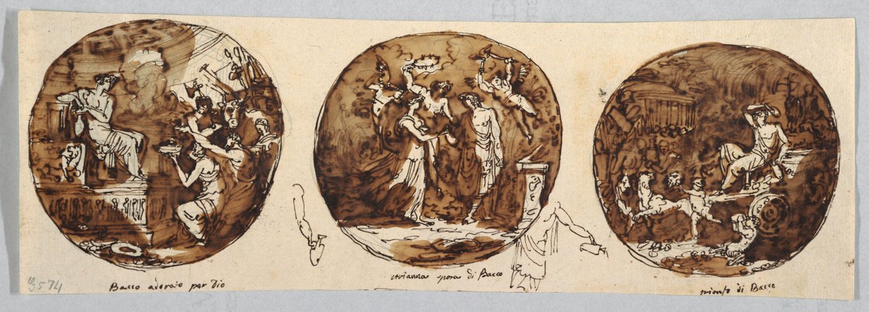 Trois sujets de Bacchus : Bacchus adoré - Felice Giani