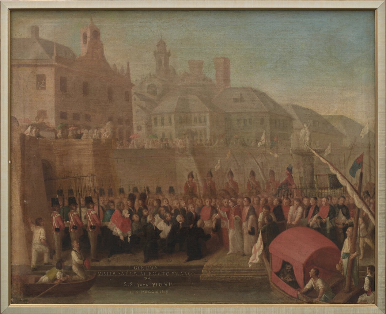 Gênes. Visite du port franc par le pape Pie VII le 5 mai 1815. - Felice Guascone