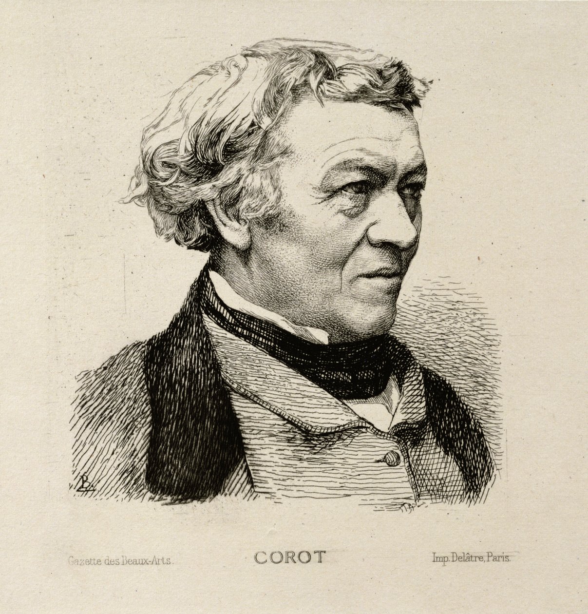 Portrait de Camille Corot (1796-1875) 1861 - Felix Bracquemond