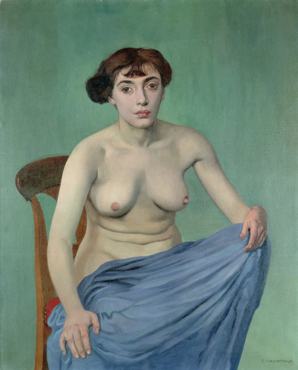 Nu dans un tissu bleu - Felix Edouard Vallotton