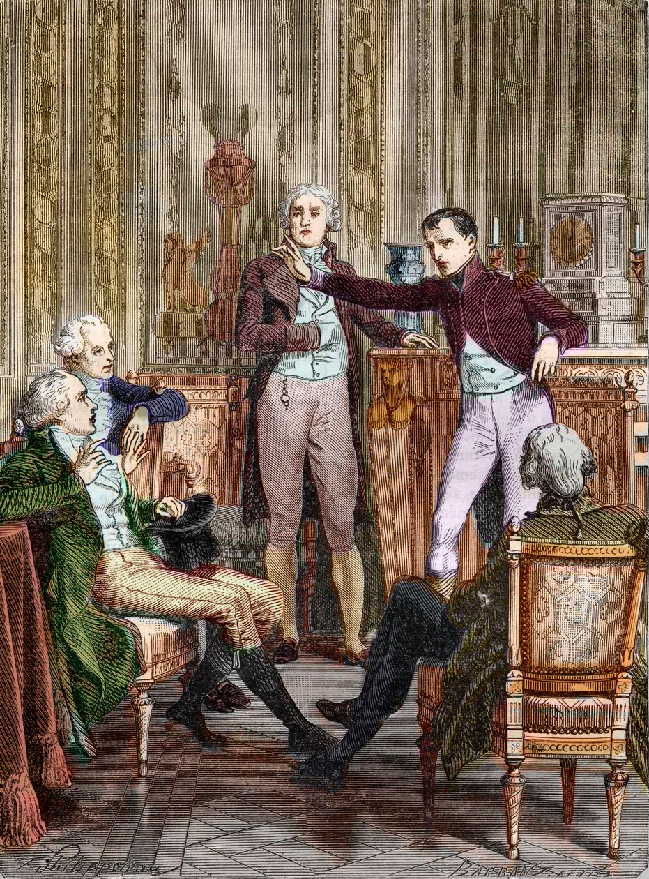 Le Premier Consul Bonaparte parlant au mathématicien Gaspard Monge - Felix (after) Philippoteaux