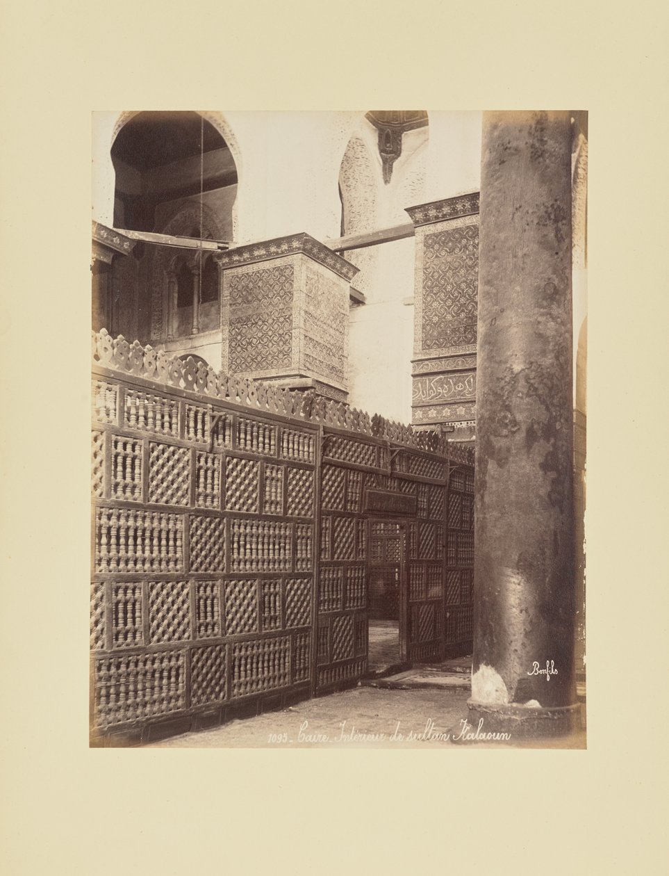 Le Caire - Intérieur de la mosquée du sultan Qalawun - Félix Bonfils