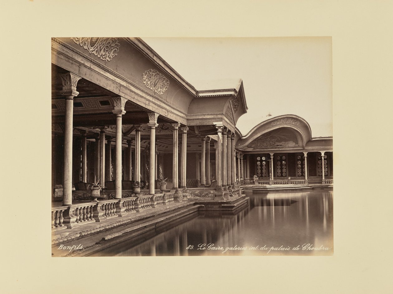 Le Caire, galeries intérieures du palais de Choubra - Félix Bonfils