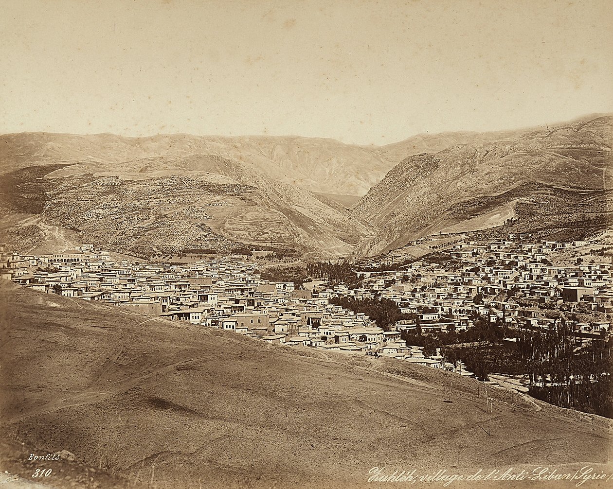 Vue panoramique de Zahleh, Syrie - Félix Bonfils