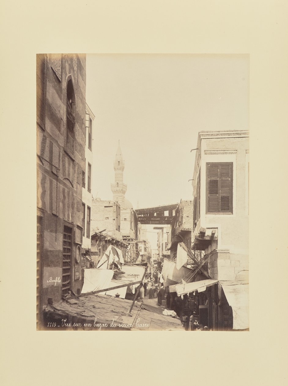 Vue sur un bazar du vieux Caire - Félix Bonfils