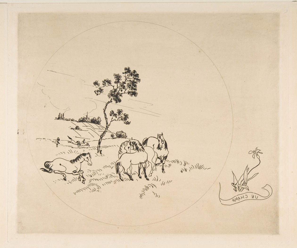 Décoration pour une assiette : Un champ, 1870 - Felix Bracquemond