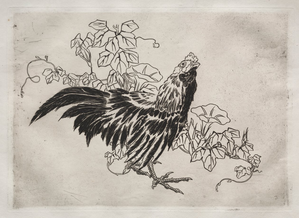 Service de table (service Rousseau) : Coq et gloires du matin (n° 25) - Felix Bracquemond