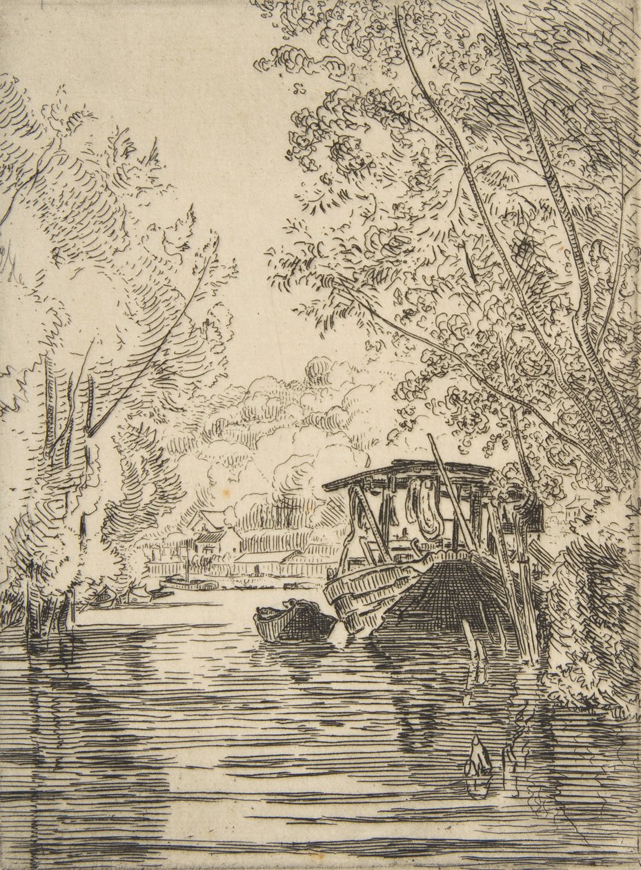 Le bateau du teinturier Bas-Meudon - Felix Bracquemond