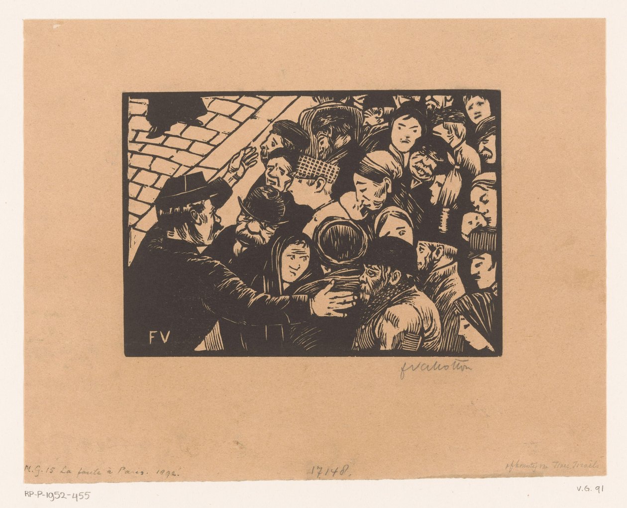 Agent retenant une foule - Felix Edouard Vallotton
