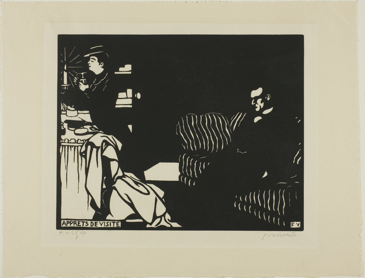 Se préparer pour une visite, planche huit de Intimités - Felix Edouard Vallotton