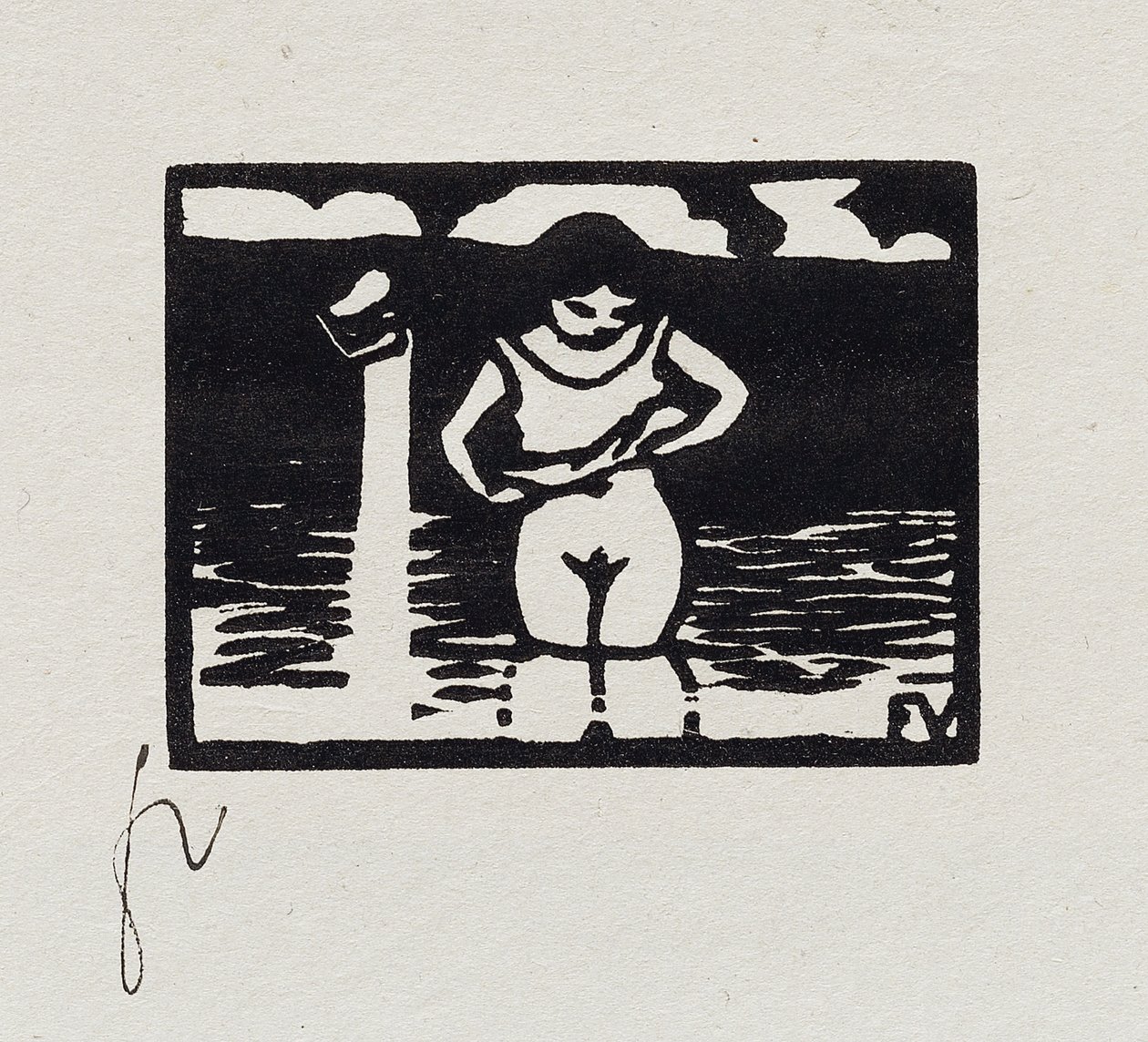Fille Enlevant sa Chemise, VI de "Les Petites Baigneuses", 1893 - Felix Edouard Vallotton
