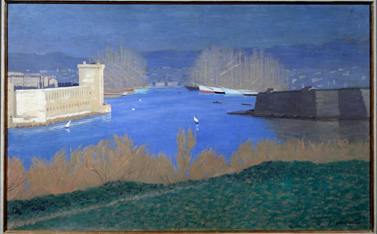 Vue du port de Marseille - Felix Edouard Vallotton
