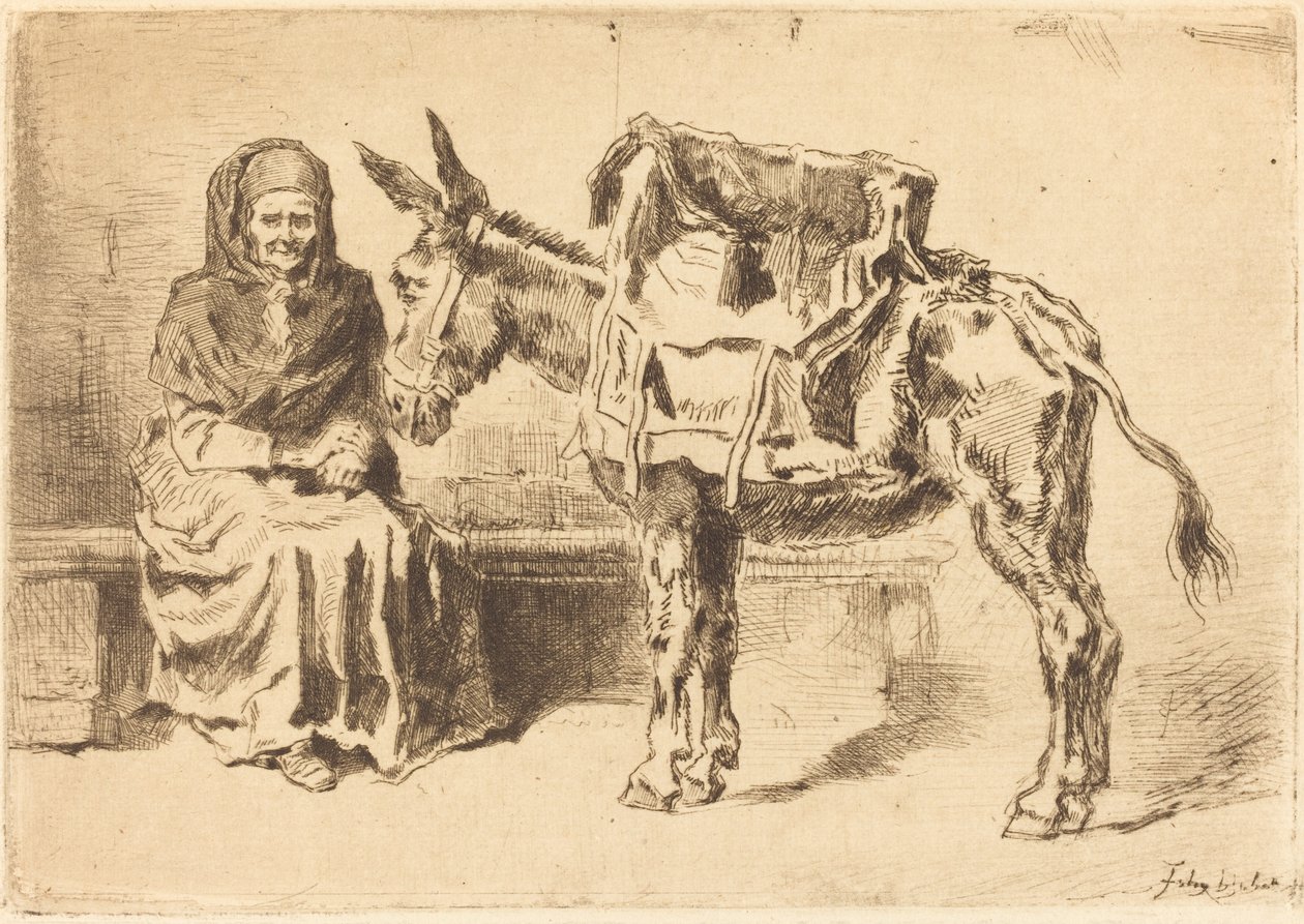 Cacoletière assise - Felix Hilaire Buhot