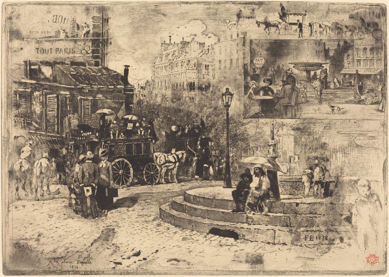 La Place Pigalle en 1878 - Felix Hilaire Buhot