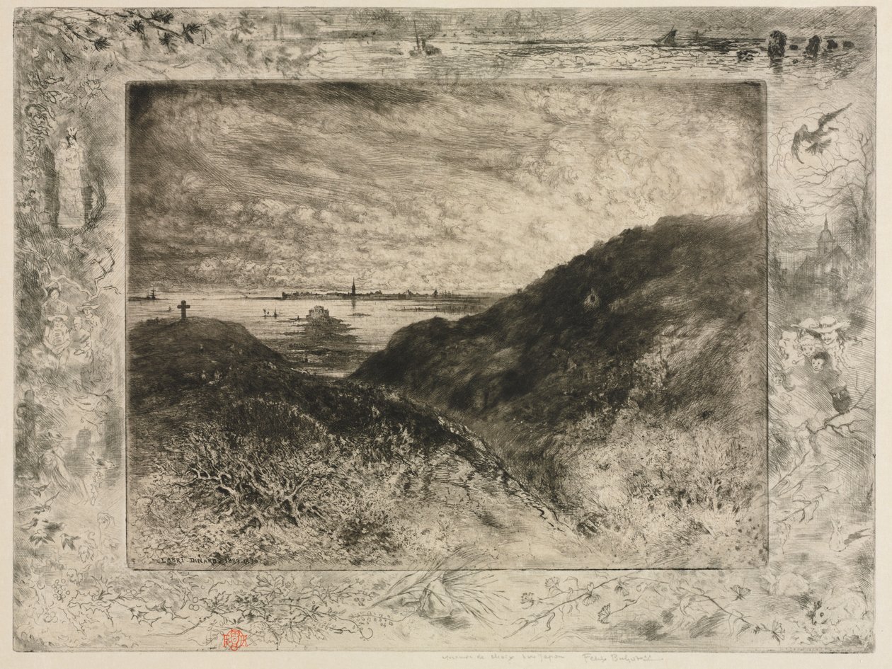 La falaise : Baie de Saint-Malo - Felix Hilaire Buhot