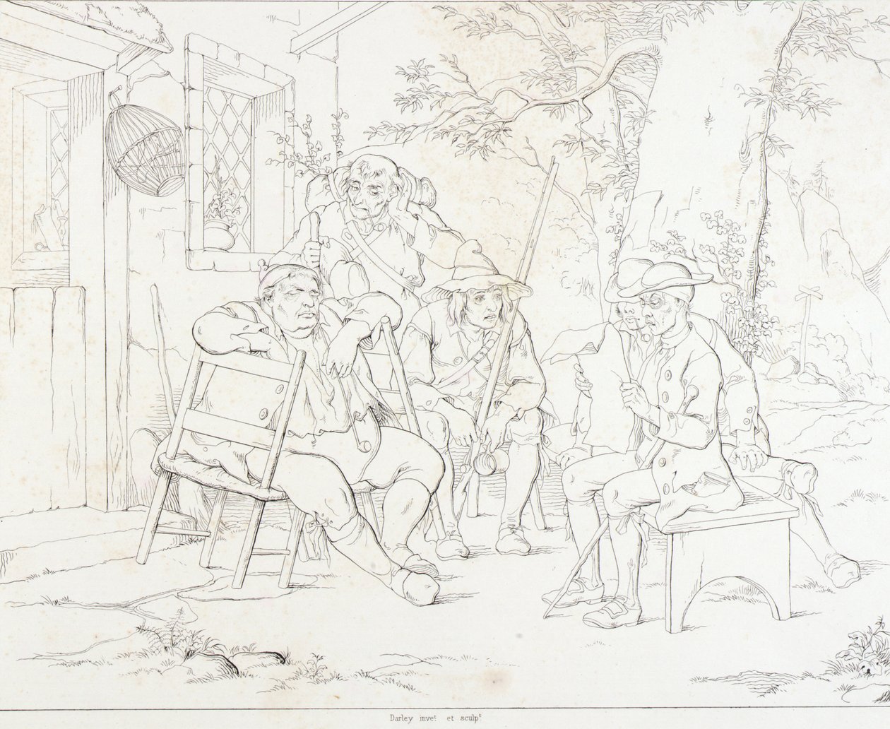 (Rip Van Winkle, illustration) Rip avec Junto à l