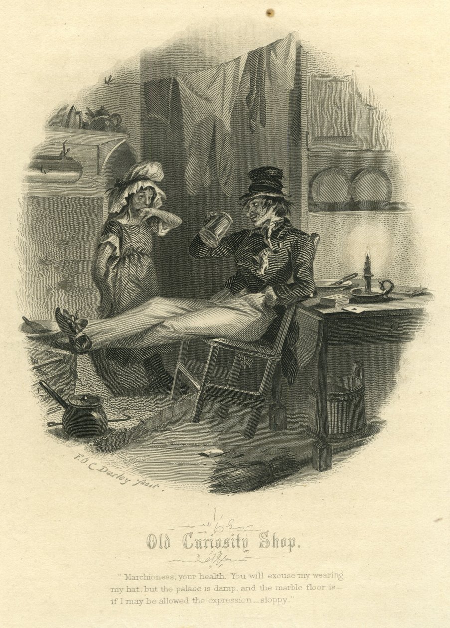 Vieille boutique de curiosités - La Marquise et M. Swiveller - Felix Octavius Carr Darley