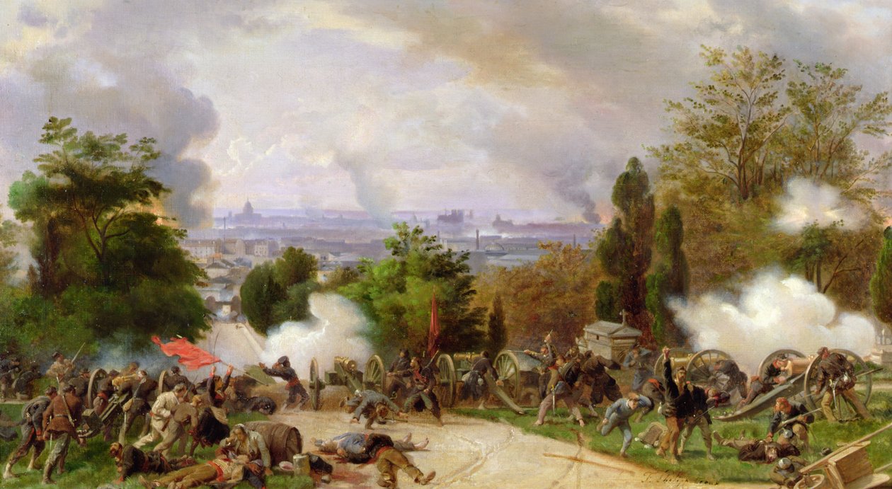 Combats dans le cimetière du Père Lachaise en 1871 - Felix Philippoteaux