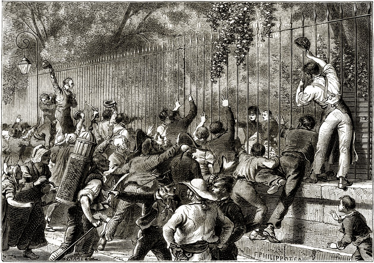 La foule à Paris acclame Napoléon Ier, accompagné de Lucien Bonaparte - Felix Philippoteaux