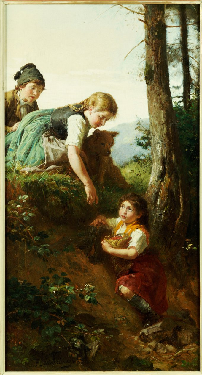 Enfants cueillant des baies - Felix Schlesinger