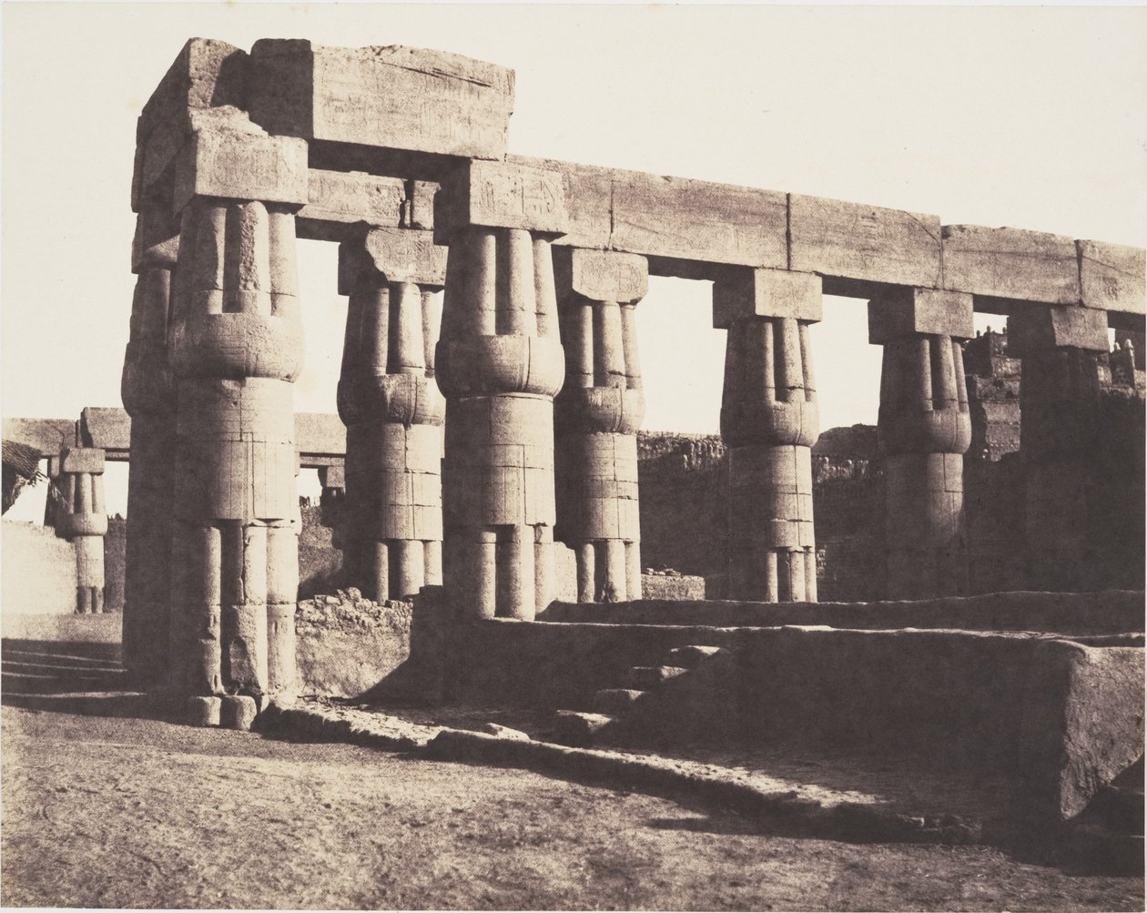 Louxor (Thèbes), construction postérieure - galeries - parallèles - Félix Teynard