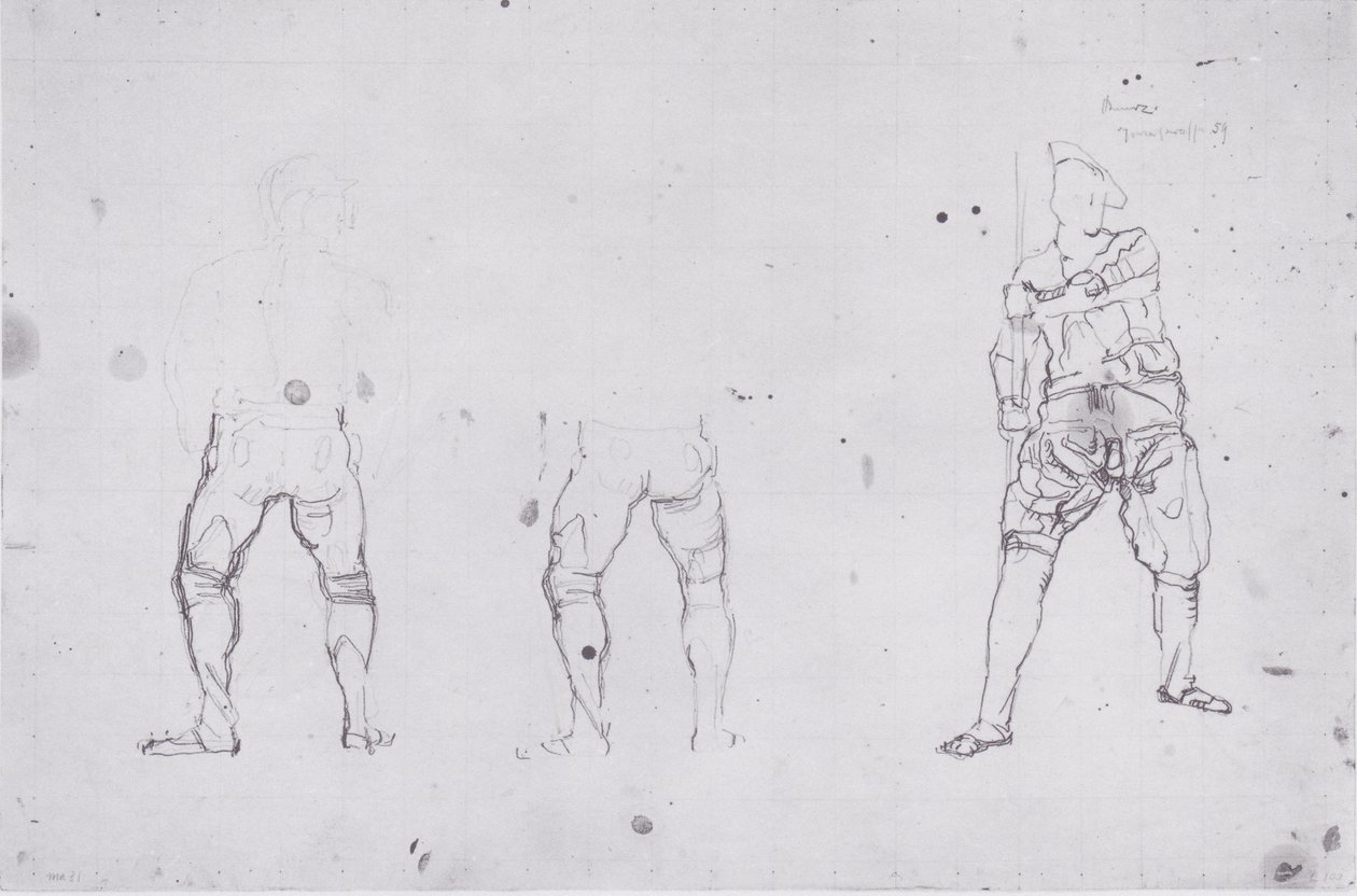 Figures de guerriers de dos et de face - Ferdinand Hodler