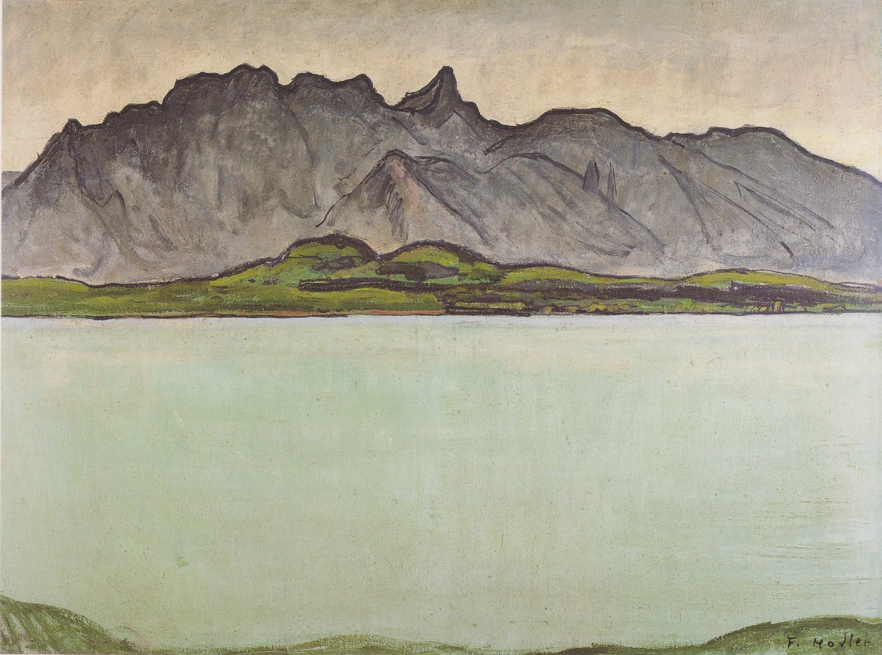 Lac de Thoune avec la chaîne du Stockhorn - Ferdinand Hodler