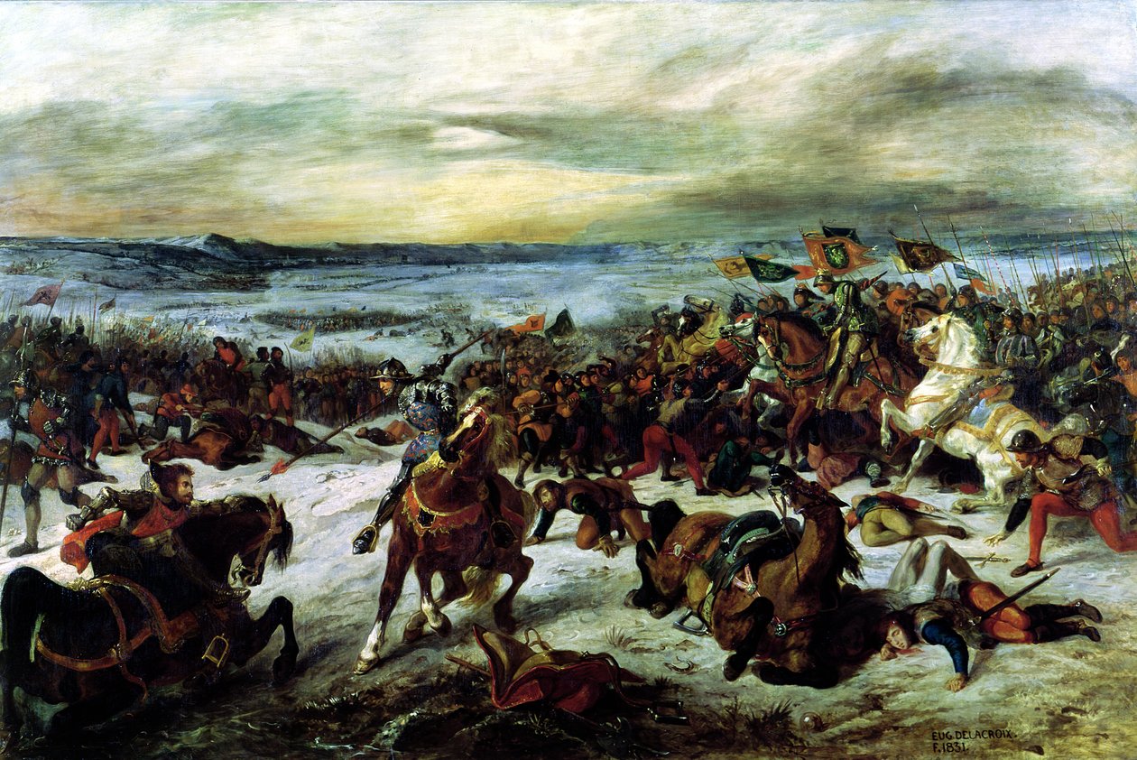 La mort de Charles le Téméraire (1433-77) à la bataille de Nancy, 5 janvier 1477, 1831 - Ferdinand Victor Eugene Delacroix