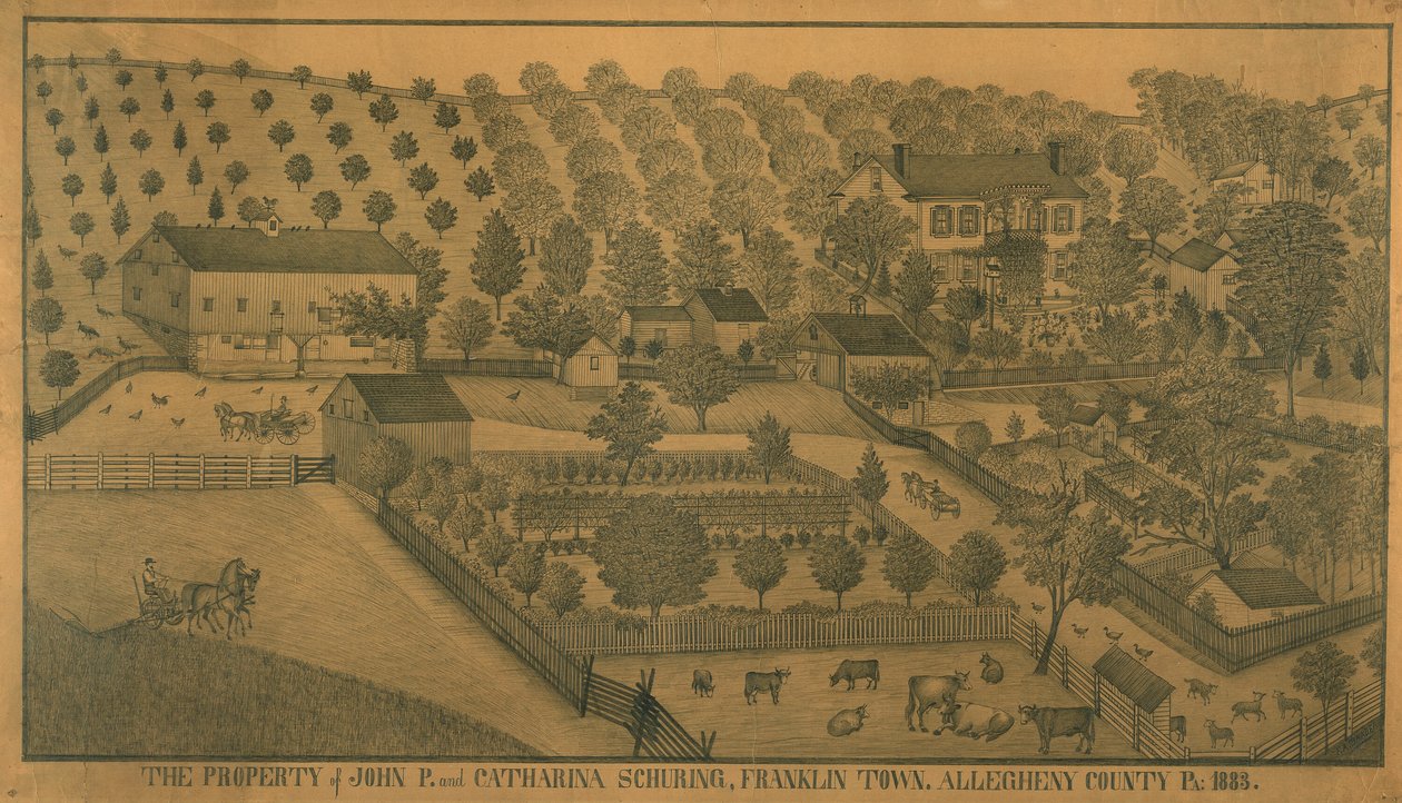 La propriété de John P. et Catharina Schuring, Franklin Town, comté d