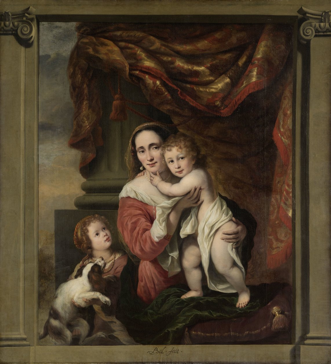 Caritas: Joanna de Geer (1629-1691) avec ses enfants Cecilia Trip (1660-1728) et Laurens Trip (né en 1662) - Ferdinand Bol