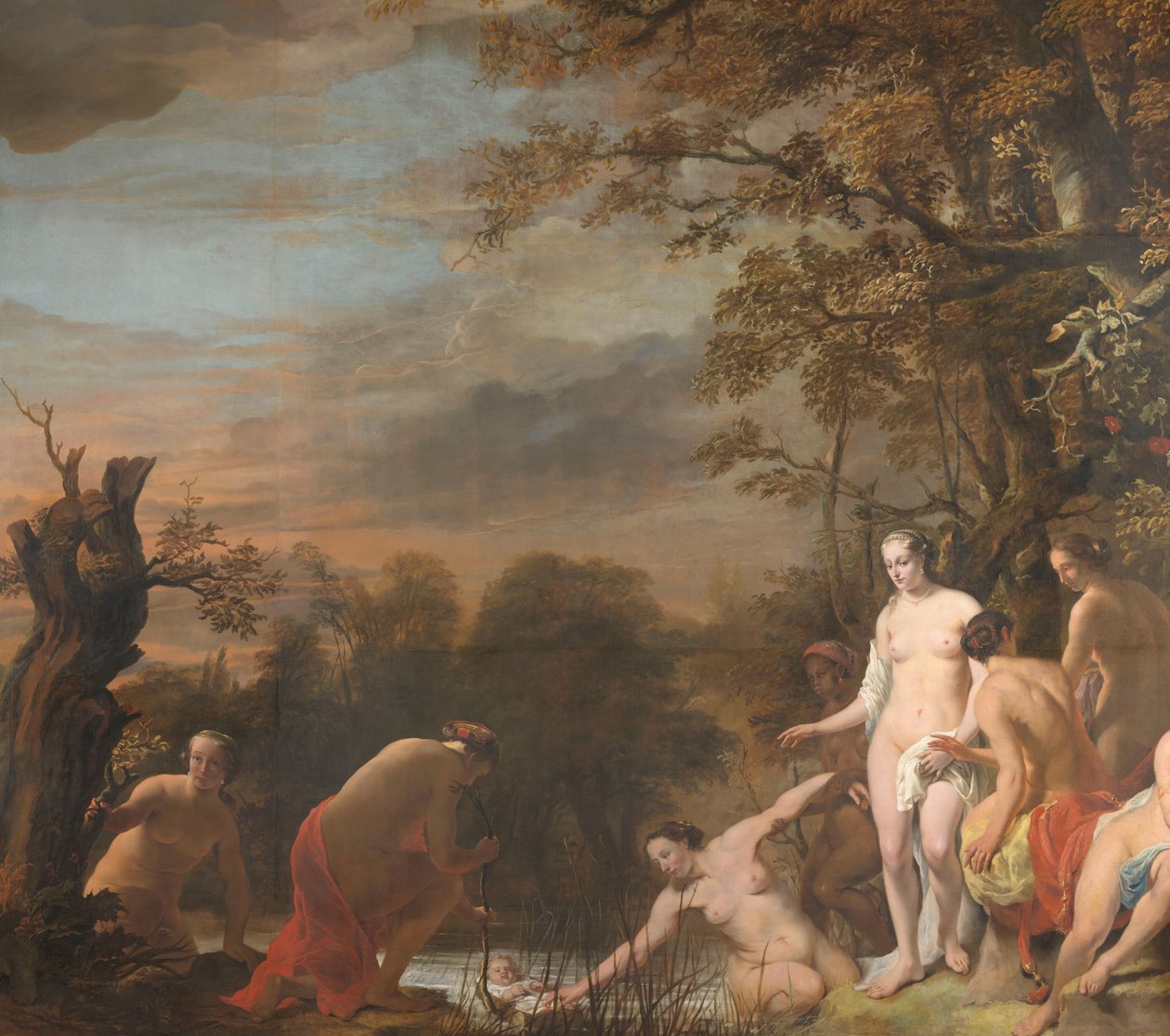 La fille de Pharaon découvre Moïse dans le panier de roseaux - Ferdinand Bol