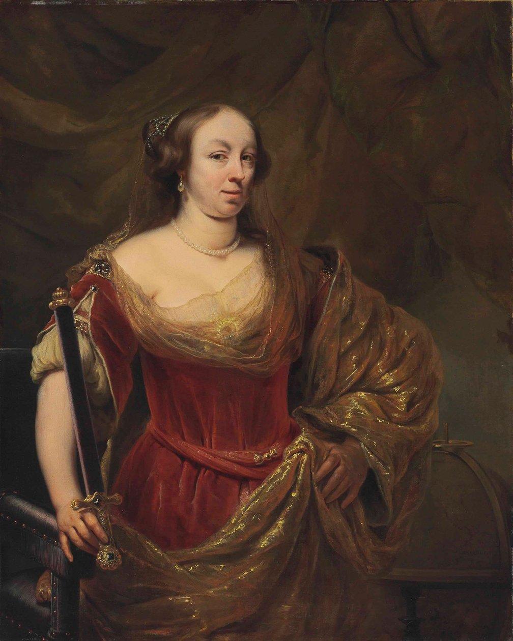 Polonais : Portrait królowej Ludwiki Marii Gonzagi de Nevers Portrait de Marie Louise Gonzaga de Nevers - Ferdinand Bol
